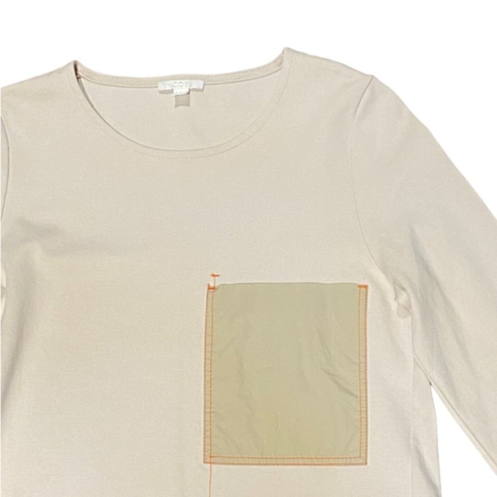 Cos Tunic Dress Contrasting Pocket Cream cotton Size XS - Picture 4 of 13